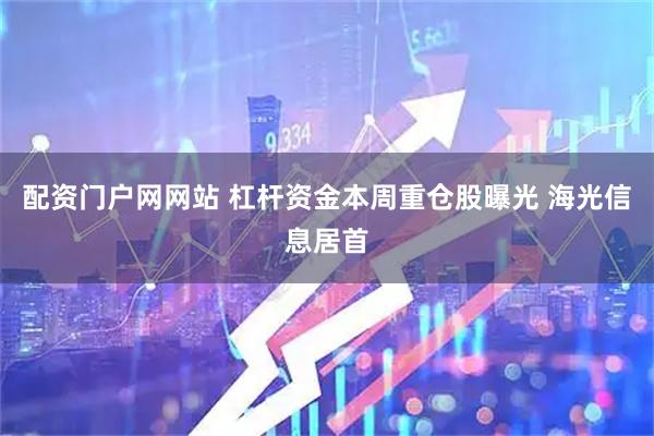 配资门户网网站 杠杆资金本周重仓股曝光 海光信息居首